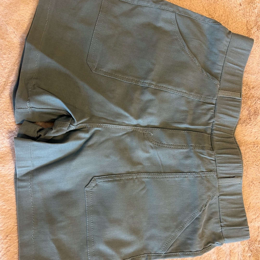 Green High-Waisted Shorts
